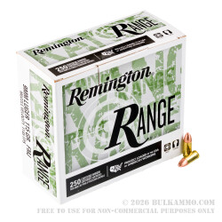 250 Rounds of 9mm Ammo by Remington Range - 115gr FMJ