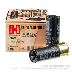 100 Rounds of 12ga Ammo by Hornady -  00 Buck