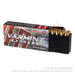 20 Rounds of .22-250 Rem Ammo by Hornady Varmint Express - 55gr V-MAX