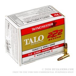 2220 Rounds of .22 LR Ammo by Winchester TALO - 36gr CPHP