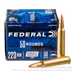 500  Rounds of .223 Ammo by Federal - 50gr JHP