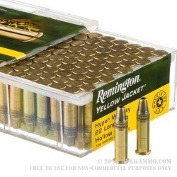 100 Rounds of .22 LR Ammo by Remington Yellow Jacket - 33gr Plated TCHP