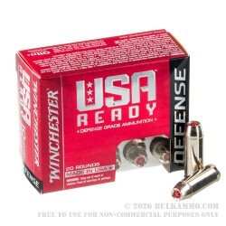 200 Rounds of 10mm Ammo by Winchester USA Ready Defense - 170gr JHP