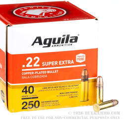 2000 Rounds of .22 LR Ammo by Aguila Super Extra - 40gr CPRN 2000 Rounds of .22 LR Ammo by Aguila Super Extra - 40gr CPRN