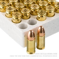 50 Rounds of 9mm Ammo by Winchester Super Match Minor Power Factor - 124gr FMJ RN