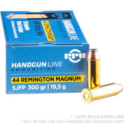 50 Rounds of .44 Mag Ammo by Prvi Partizan - 300 gr SJSP