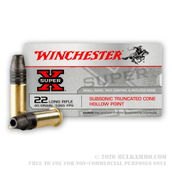 50 Rounds of .22 LR Ammo by Winchester Super-X - 40gr LHP