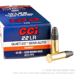 500 Rounds of .22 LR Ammo by CCI Quiet-22 Semi-Auto - 45gr LRN