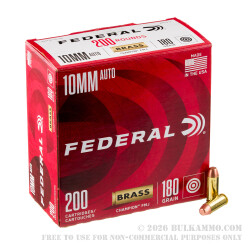 1000 Rounds of 10mm Ammo by Federal Champion - 180gr FMJ