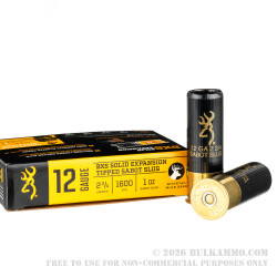 5 Rounds of 12ga Ammo by Browning BXS - 1 ounce Tipped Copper Sabot Slug 5 Rounds of 12ga Ammo by Browning BXS - 1 ounce Tipped Copper Sabot Slug