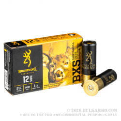 5 Rounds of 12ga Ammo by Browning BXS - 1 ounce Tipped Copper Sabot Slug 5 Rounds of 12ga Ammo by Browning BXS - 1 ounce Tipped Copper Sabot Slug