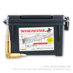 240 Rounds of 7.62x51mm NATO Ammo in Ammo Can by Winchester - 147gr FMJ 240 Rounds of 7.62x51mm NATO Ammo in Ammo Can by Winchester - 147gr FMJ