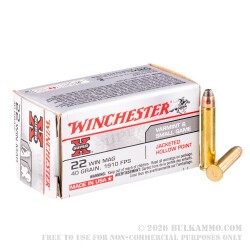 2000 Rounds of .22 WMR Ammo by Winchester Super-X - 40gr JHP