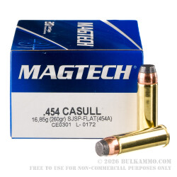 20 Rounds of .454 Casull Ammo by Magtech - 260gr SJSP