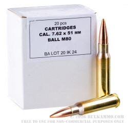 200 Rounds of 7.62x51 Ammo by Igman - 147gr FMJ M80