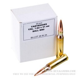 200 Rounds of 7.62x51 Ammo by Igman - 147gr FMJ M80