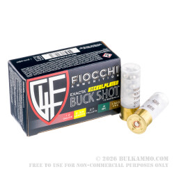 10rds - 12 Gauge Fiocchi 2 3/4" 27 Pellet #4 Buckshot Ammo