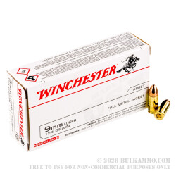 500 Rounds of 9mm Ammo by Winchester - 124gr FMJ 500 Rounds of 9mm Ammo by Winchester - 124gr FMJ