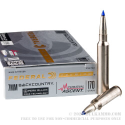 20 Rounds of 7mm Backcountry Ammo by Federal - 170gr Terminal Ascent