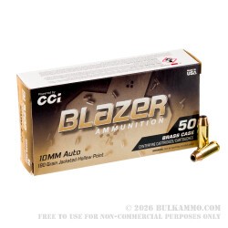 50 Rounds of 10mm Ammo by Blazer Brass - 180gr JHP