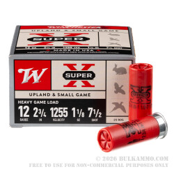 250 Rounds of 12ga Ammo by Winchester Super-X - 1 1/8 ounce #7 1/2 shot