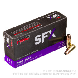 1000 Rounds of 9mm Ammo by PMC SFX - 147gr JHP