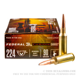 20 Rounds of .224 Valkyrie Ammo by Federal Fusion MSR - 90gr SP
