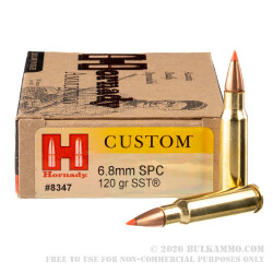 20 Rounds of 6.8 SPC Ammo by Hornady - 120gr SST