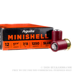 250 Rounds of 12ga Ammo by Aguila Minishell - 7/8 ounce rifled slug