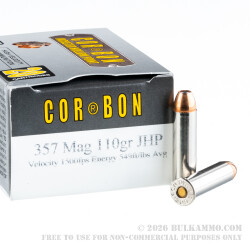 20 Rounds of .357 Mag Ammo by Corbon - 110gr JHP