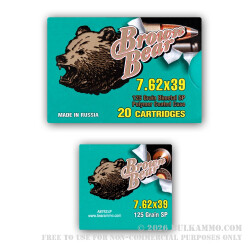 20 Rounds of 7.62x39mm Ammo by Brown Bear - 125gr SP 20 Rounds of 7.62x39mm Ammo by Brown Bear - 125gr SP