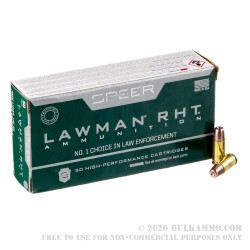 50 Rounds of 9mm Ammo by Speer Lawman RHT - 100gr Frangible
