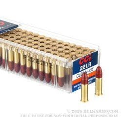 100 Rounds of .22 LR Ammo by CCI Clean-22 - 40gr Poly-Coated LRN