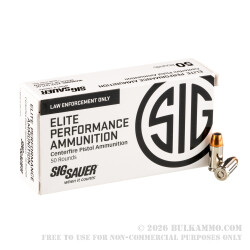 50 Rounds of 9mm Ammo by Sig Sauer Elite Performance - 147gr V-Crown JHP