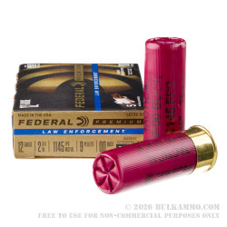 5 Rounds of 12ga Ammo by Federal LE with FliteControl Wad-  00 Buck