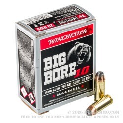20 Rounds of 10mm Ammo by Winchester Big Bore - 200gr SJHP