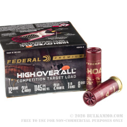 250 Rounds of 12ga Ammo by Federal High Over All - 1 1/8 ounce #8 shot 250 Rounds of 12ga Ammo by Federal High Over All - 1 1/8 ounce #8 shot
