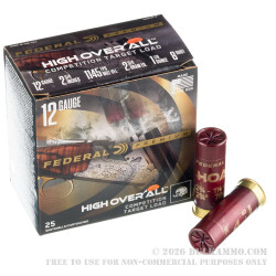 250 Rounds of 12ga Ammo by Federal High Over All - 1 1/8 ounce #8 shot 250 Rounds of 12ga Ammo by Federal High Over All - 1 1/8 ounce #8 shot