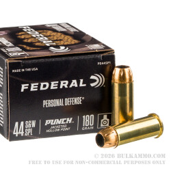 20 Rounds of .44 S&W Spl Ammo by Federal Punch - 180gr JHP