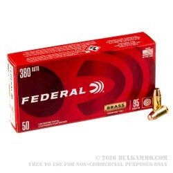 1000 Rounds of .380 ACP Ammo by Federal Champion - 95gr FMJ
