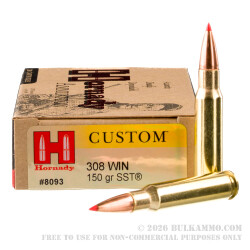 20 Rounds of .308 Win Ammo by Hornady - 150gr SST