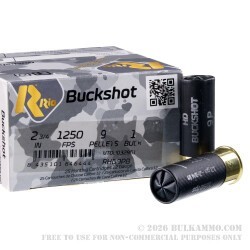 25 Rounds of 12ga Ammo by Rio Royal - #1 Buck