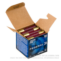 250 Rounds of .410 Ammo by Federal Top Gun - 1/2 ounce #8 shot