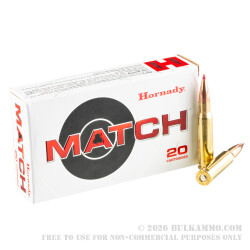 20 Rounds of .308 Win Ammo by Hornady Match - 168gr ELD Match