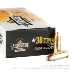 1000 Rounds of .38 Super Ammo by Armscor Precision - 125gr FMJ