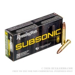 200 Rounds of .360 Buckhammer Ammo by Remington Subsonic - 250gr Bonded HP