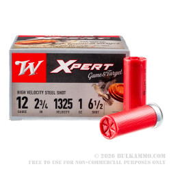 250 Rounds of 12ga Ammo by Winchester Xpert Game & Target - 1 ounce #6 1/2 steel shot