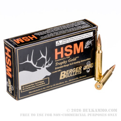 308 HSM Norma Magnum 168gr. Berger HPBT Hunting VLD - 20 Rounds 308 HSM Norma Magnum 168gr. Berger HPBT Hunting VLD - 20 Rounds