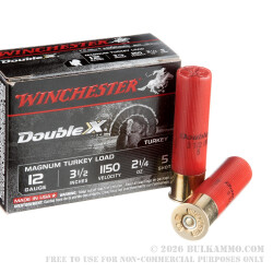 10 Rounds of 12ga Ammo by Winchester Double X Magnum Turkey Load - 2-1/4 oz. #5 shot 10 Rounds of 12ga Ammo by Winchester Double X Magnum Turkey Load - 2-1/4 oz. #5 shot