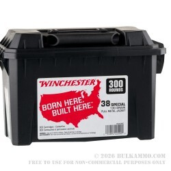 300 Rounds of .38 Spl Ammo in Field Box by Winchester USA - 130gr FMJ